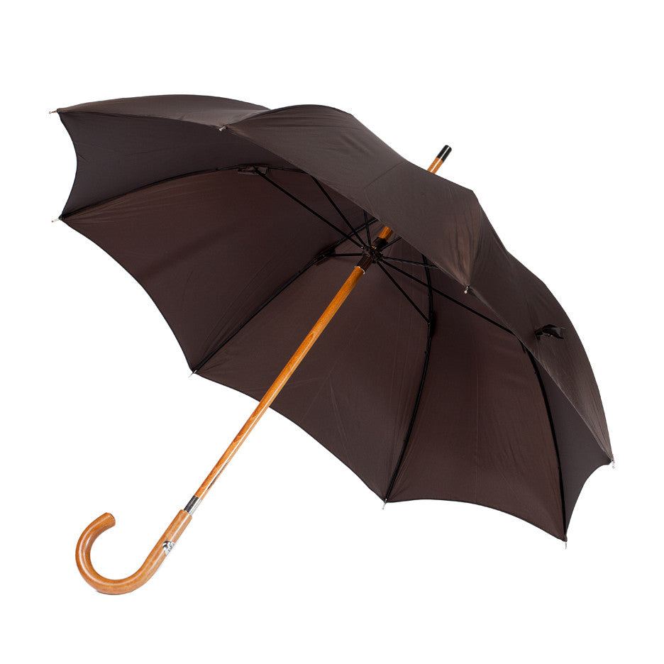 Brown Umbrella "Traveller" with Wooden Handle